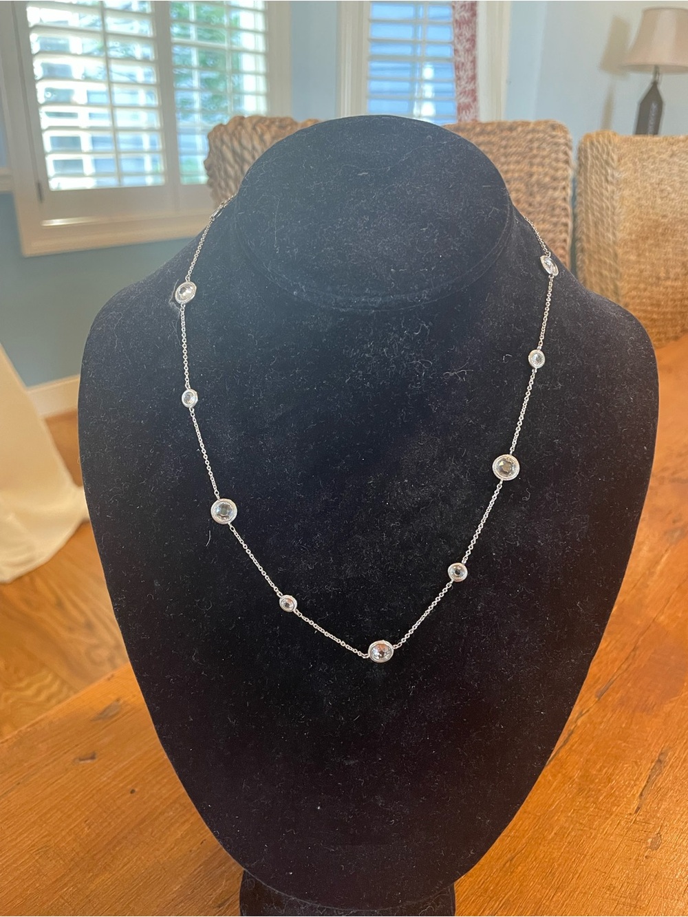 Silver Station Crystal Necklace - Clear